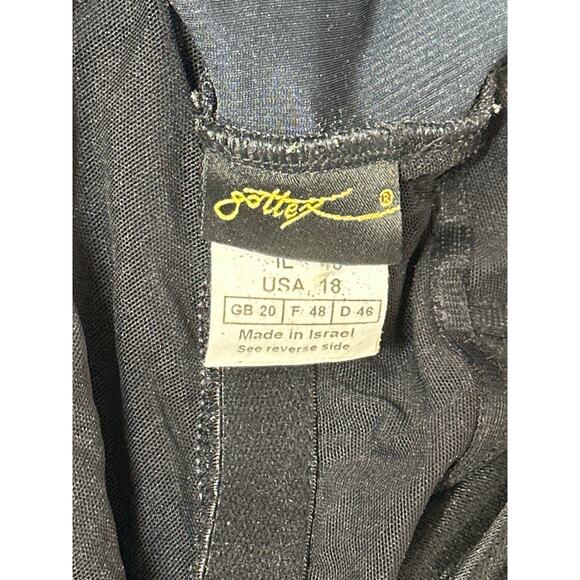 Gottex Textured Surplice V-Neck One Piece Swimsuit Black Size 18 Shaping - Picture 7 of 9